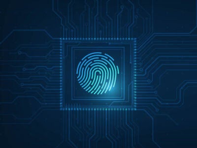 fingerprint on computer hardware